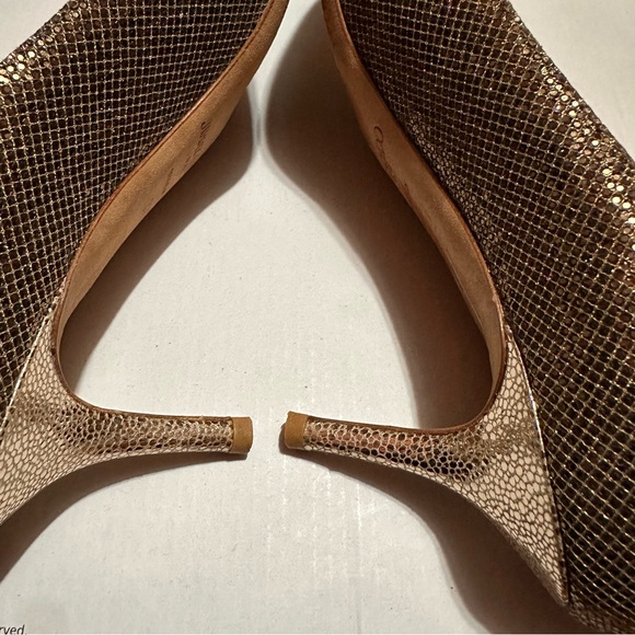 Jimmy Choo Isabel Glitter metallic peep toe pump heels – Size 37.5 - Picture 8 of 13